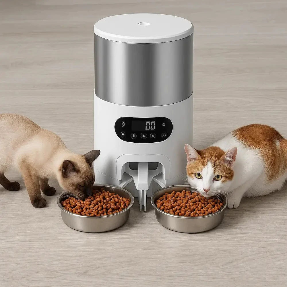 Distributeur automatique de croquettes pour 2 chats