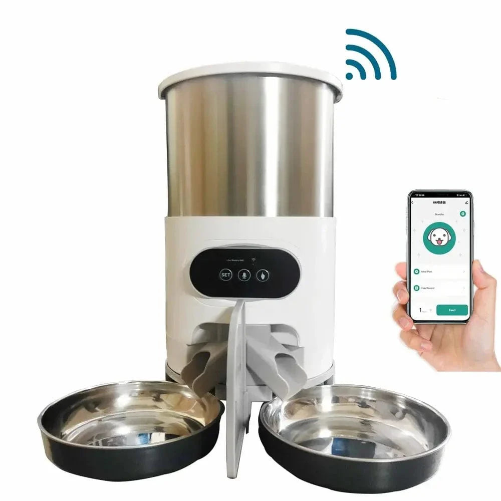 Distributeur automatique de croquettes pour 2 chats