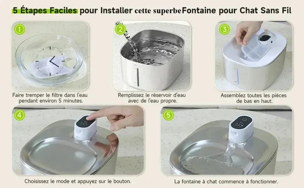 Fontaine à eau chat 4L - Pratique et hygiénique