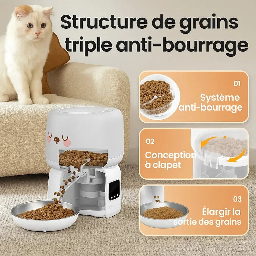 Mangeoire automatique pour chat - Gestion par app mobile