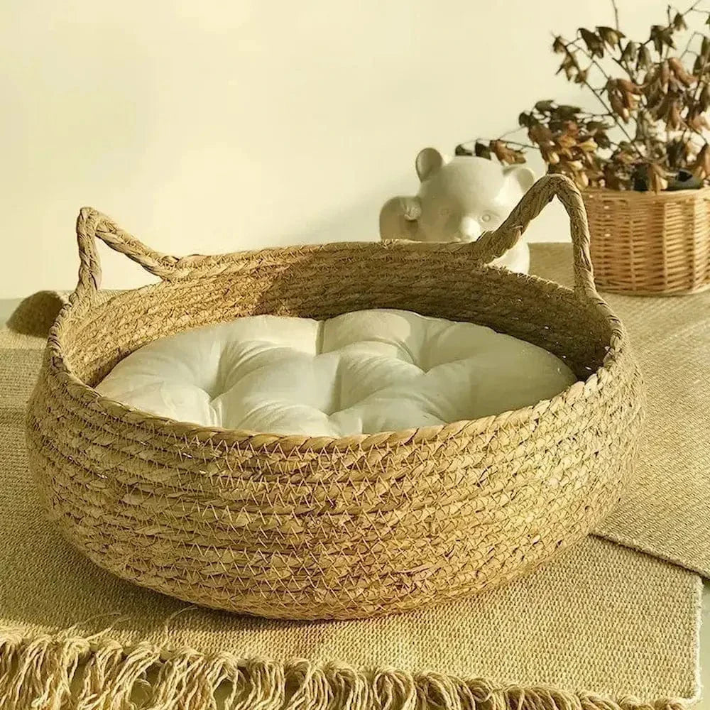 Panier en osier pour chat - Le confort au naturel