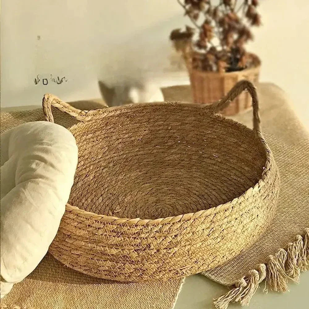 Panier en osier pour chat - Le confort au naturel
