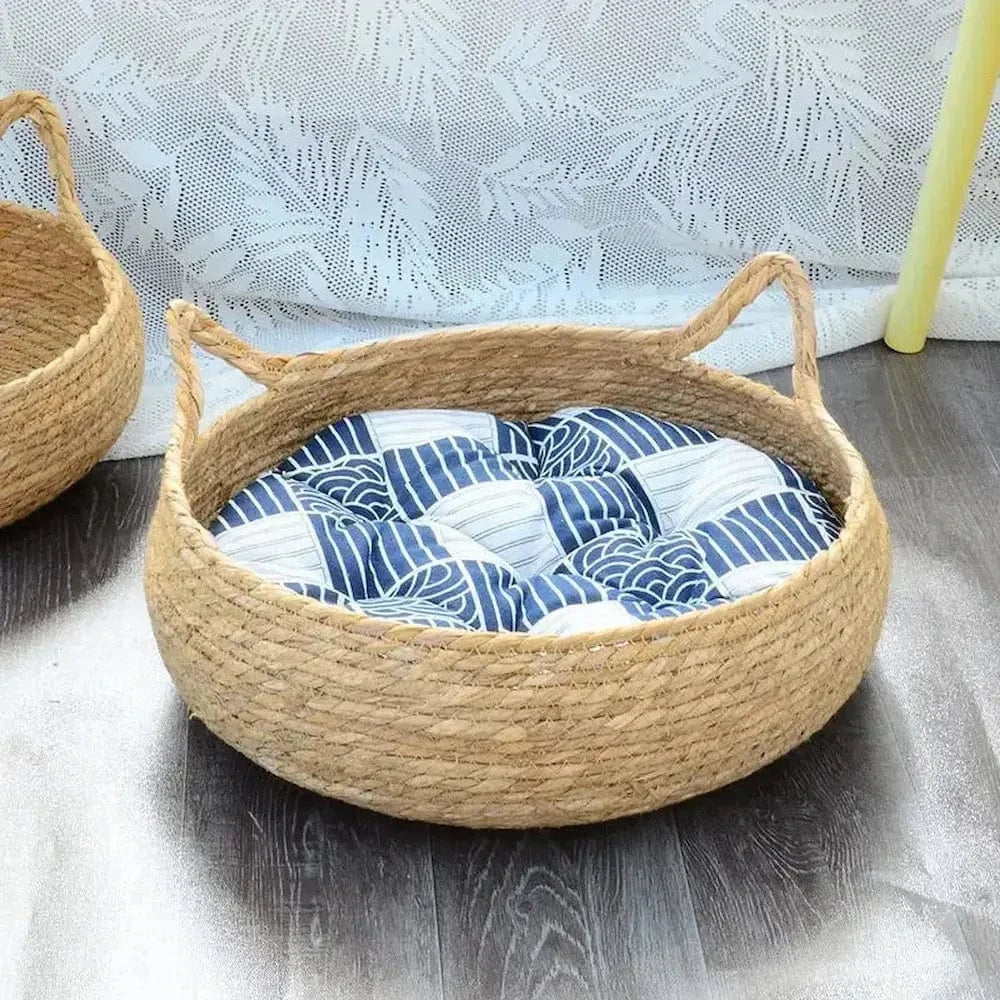 Panier en osier pour chat - Le confort au naturel