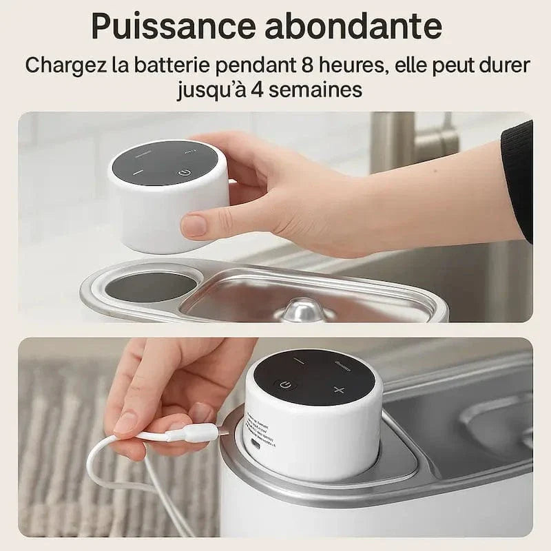 Fontaine chat sans fil à pile - Hydratation libre et durable