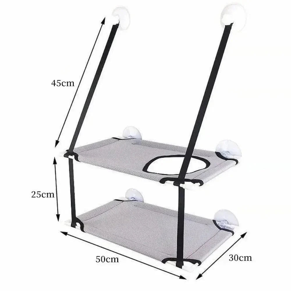 Hamac double pour chat - Repos en hauteur, 2 niveaux spacieux