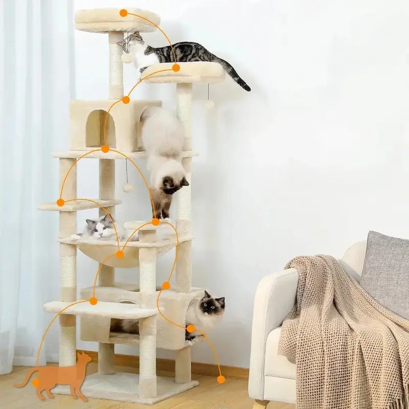 Arbre à chat 180 cm - XXL & ultra stable | BigFeli