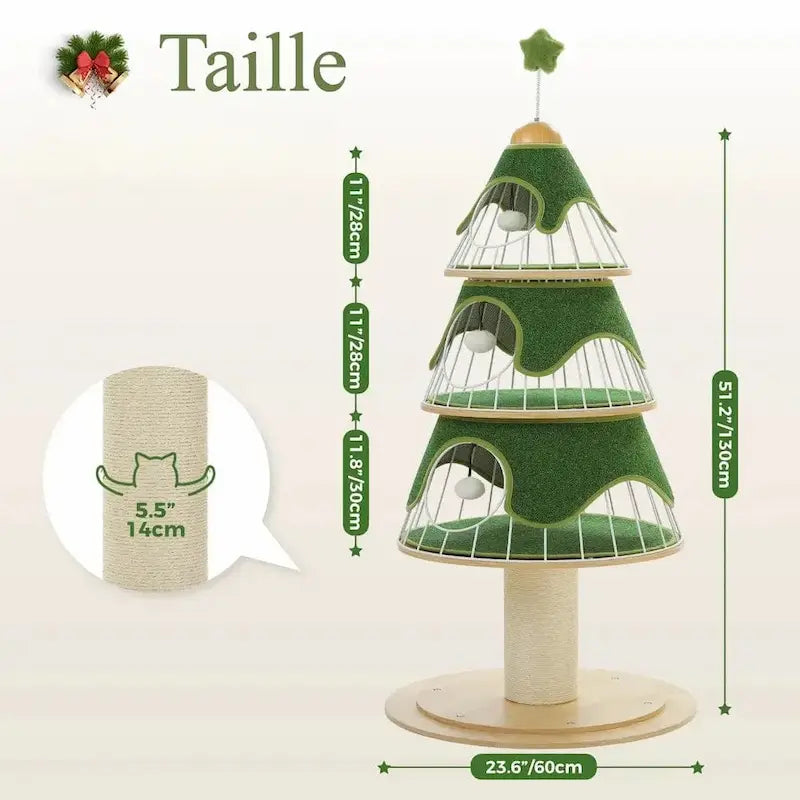 Arbre à chat sapin de Noël - Déco + griffoir | ChristmasTree