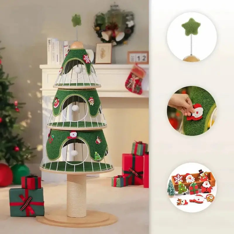 Arbre à chat sapin de Noël - Déco + griffoir | ChristmasTree