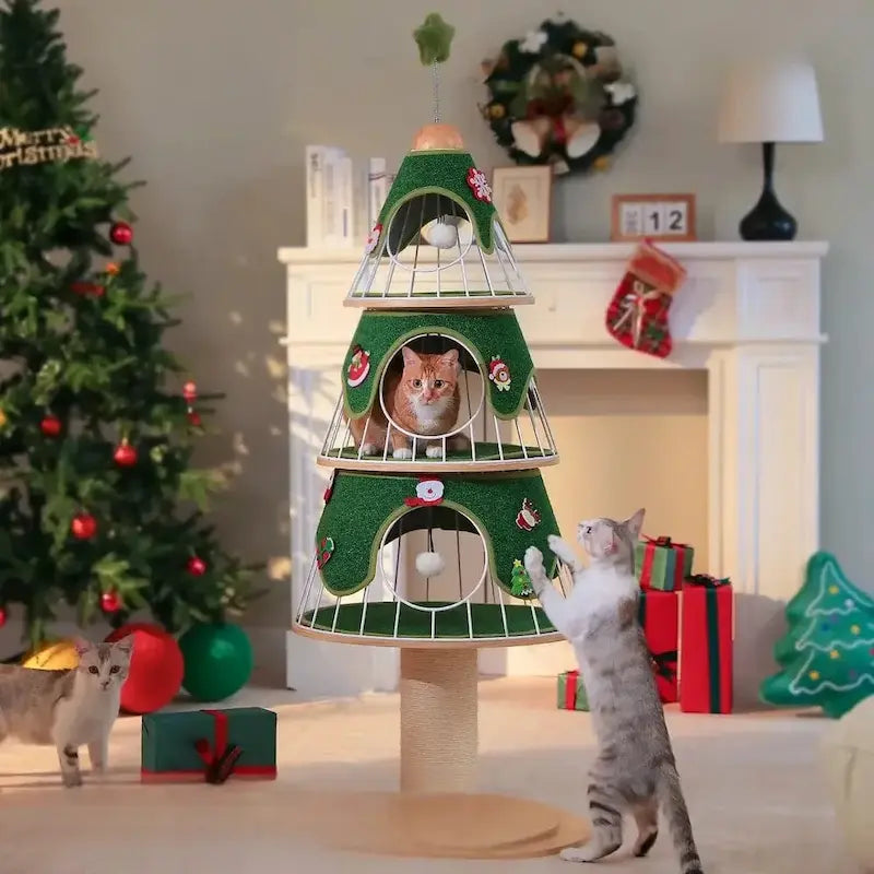 Arbre à chat sapin de Noël - Déco + griffoir | ChristmasTree