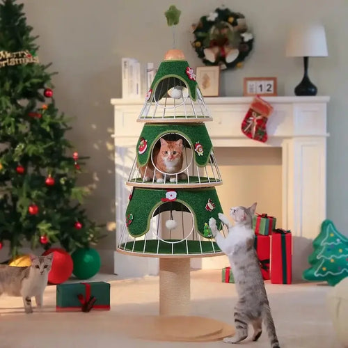 Arbre à chat sapin de Noël - Déco + griffoir | ChristmasTree