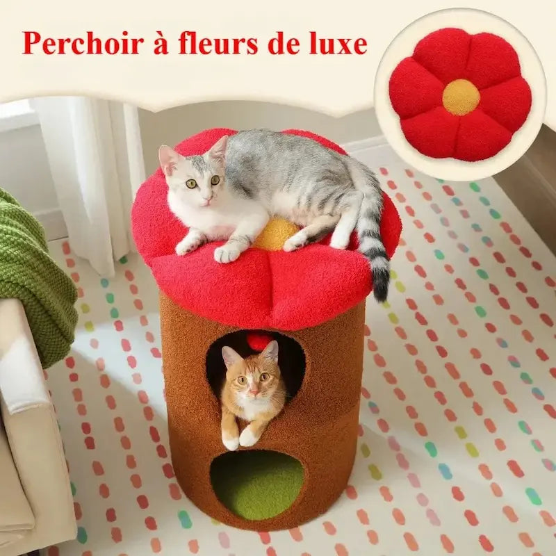 Arbre à chat tonneau - Cachette cosy | Treebarrel