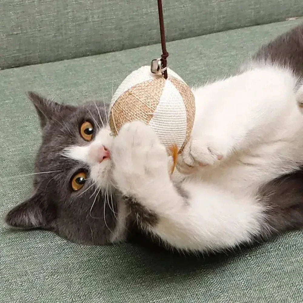 Baguette magique chat en bois - Stimule l’instinct de chasse