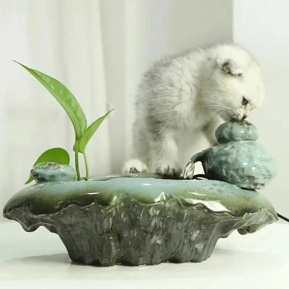 Fontaine à eau chat en grenouille - Design apaisant