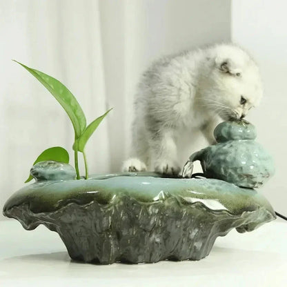 Fontaine à eau chat en grenouille - Design apaisant