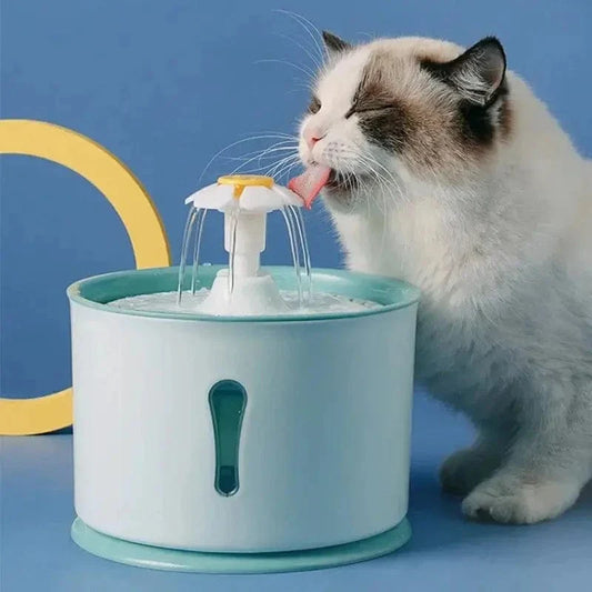 Fontaine à eau chat fleur - Eau pure & fraîche en continu