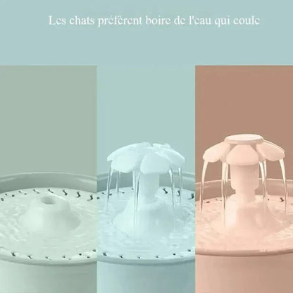 Fontaine à eau chat fleur - Eau pure & fraîche en continu
