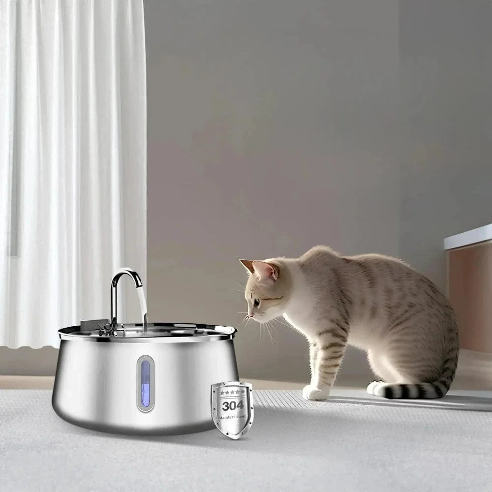 Fontaine à eau chat inox - Pratique et durable