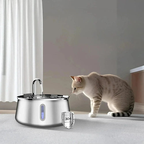 Fontaine à eau chat inox - Pratique et durable