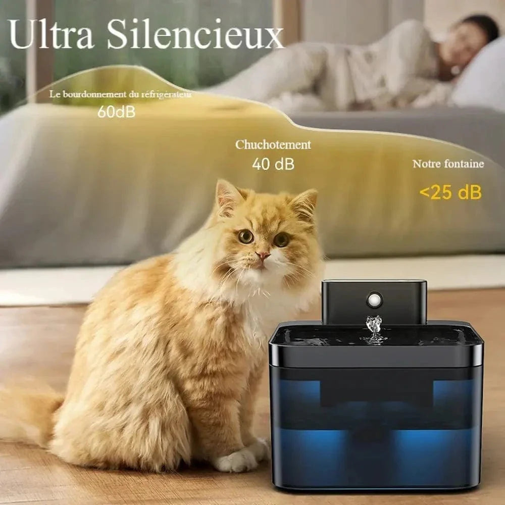 Fontaine à eau pour chat sans fil - 30 jours d’autonomie