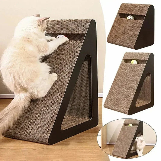 Griffoir chat triangle - Jouet interactif résistant