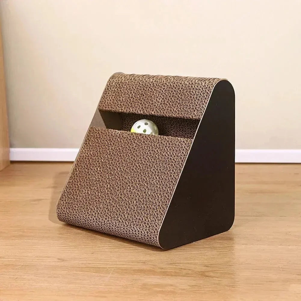 Griffoir chat triangle - Jouet interactif résistant Griffe d'Amour