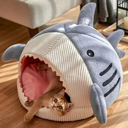Lit requin pour chat - Confort douillet et repos cosy
