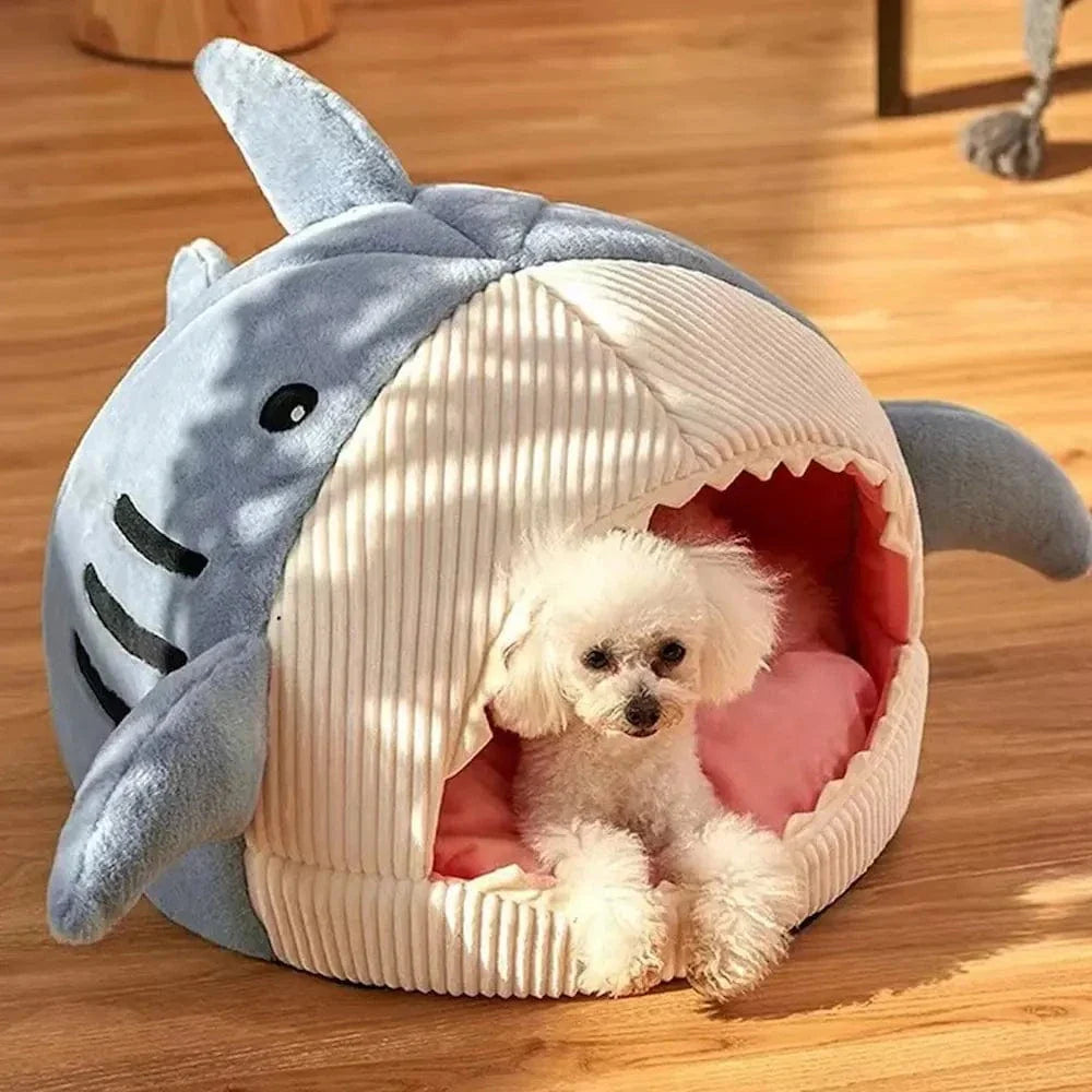 Lit requin pour chat - Confort douillet et repos cosy