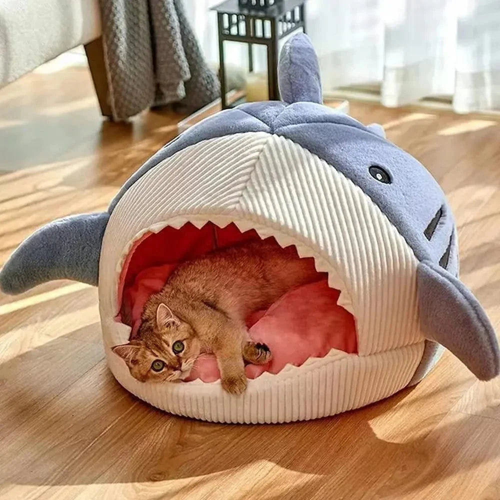 Lit requin pour chat - Confort douillet et repos cosy