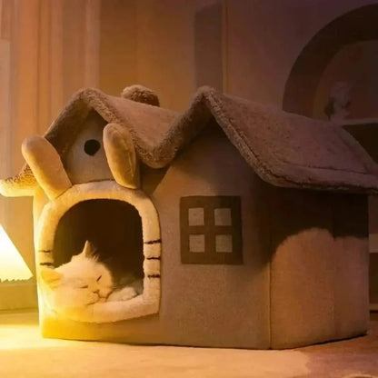 Maison en peluche pour chat - Abri chaleureux