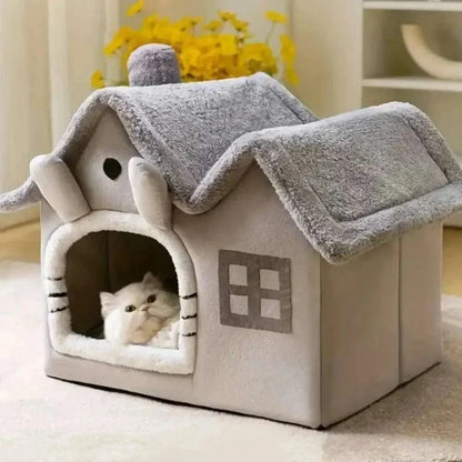 Maison en peluche pour chat - Abri chaleureux