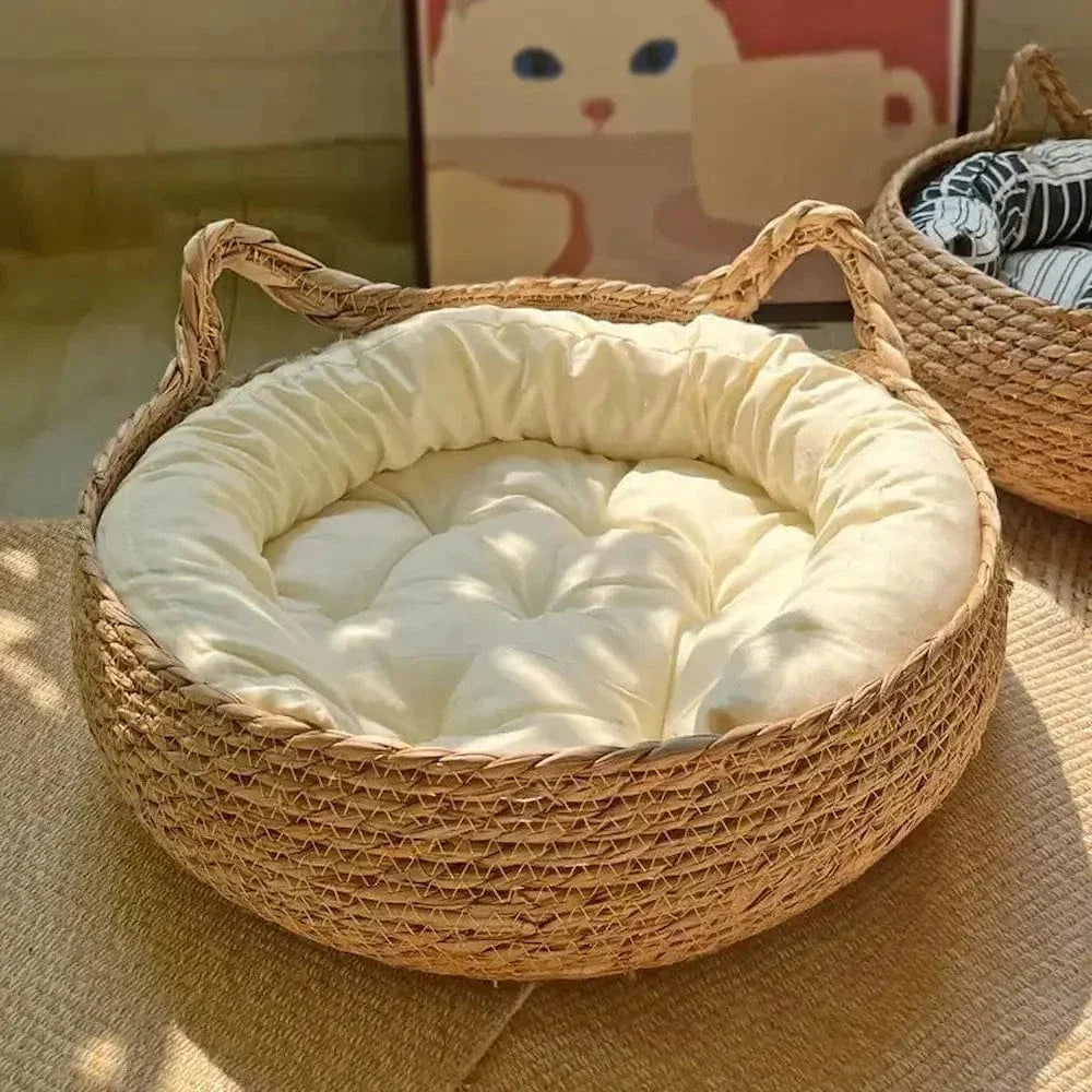 Panier en osier pour chat - Griffe d'Amour