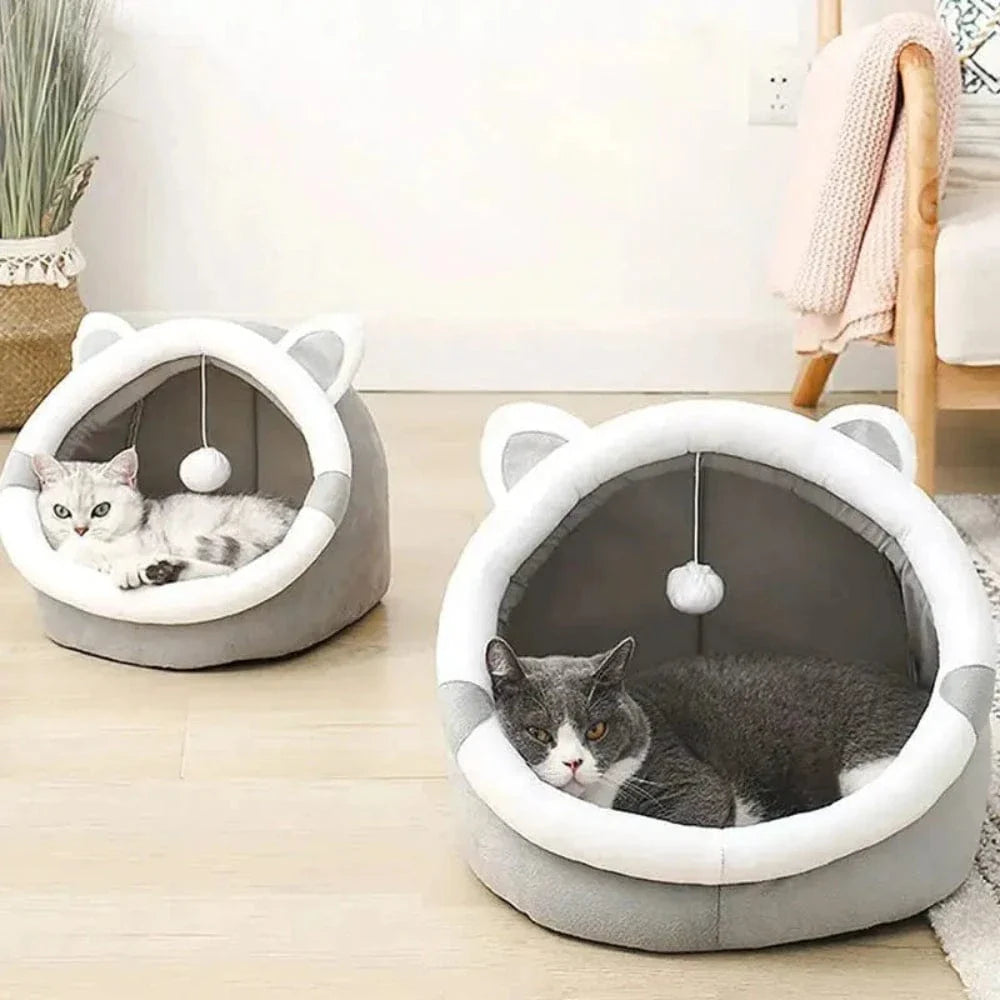 Panier fermé pour chat - Refuge calme et cosy
