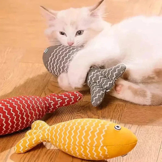 Peluche poisson herbe à chat - Cataire apaisant