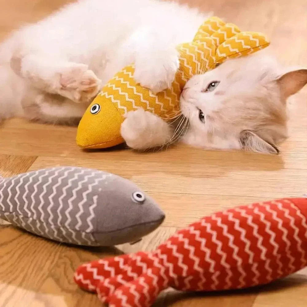 Peluche poisson herbe à chat - Cataire apaisant