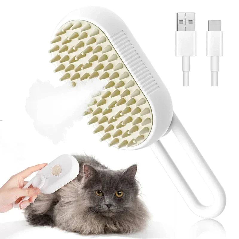 Brosse à vapeur 3 en 1 - Démêle, nettoie et masse