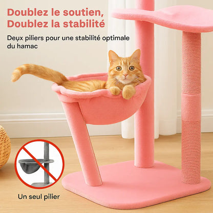 Arbre à chat flamant rose - Style & confort | PawPink