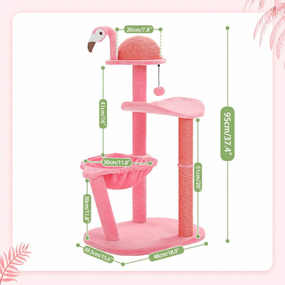 Arbre à chat flamant rose - Style & confort | PawPink