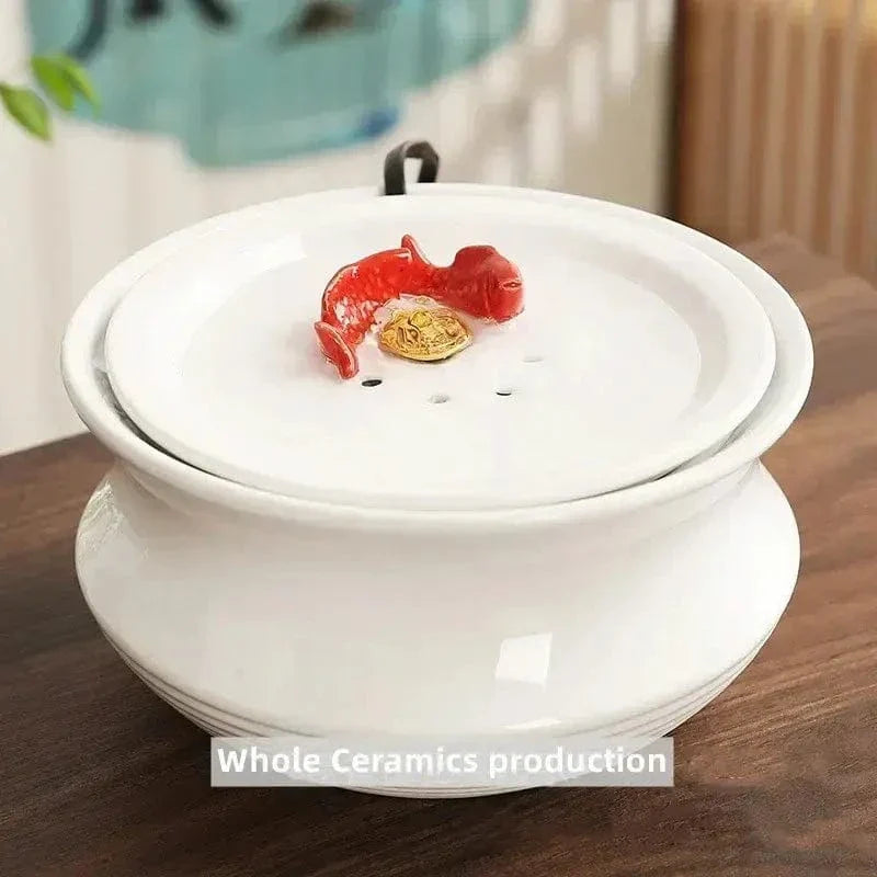Fontaine à eau chat céramique sans filtre - Éco et zen Griffe d'Amour