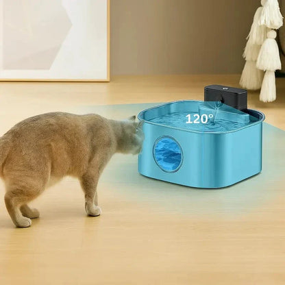 Fontaine à eau chat inox sans fil - Zéro câble, zéro risque