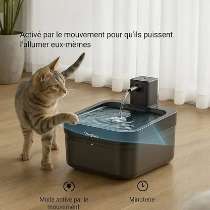 Fontaine à eau DownyPaws - Inox anti-bactérien, zéro fil