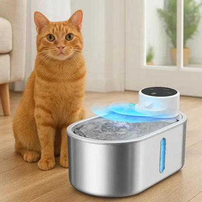 Fontaine chat sans fil à pile - Hydratation libre et durable
