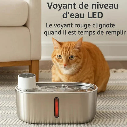 Fontaine chat sans fil à pile - Hydratation libre et durable
