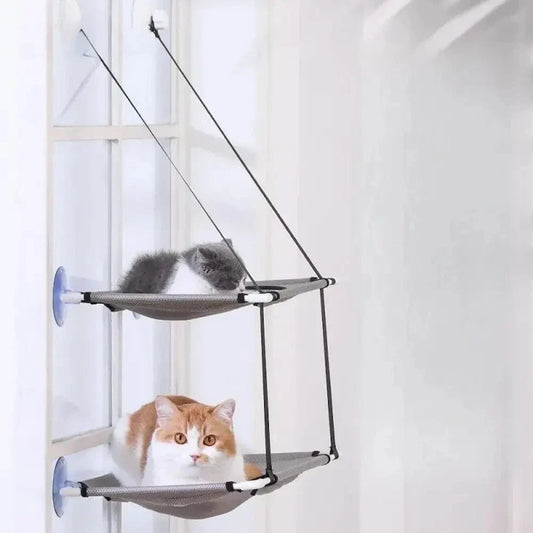 Hamac double pour chat - Repos en hauteur, 2 niveaux spacieux