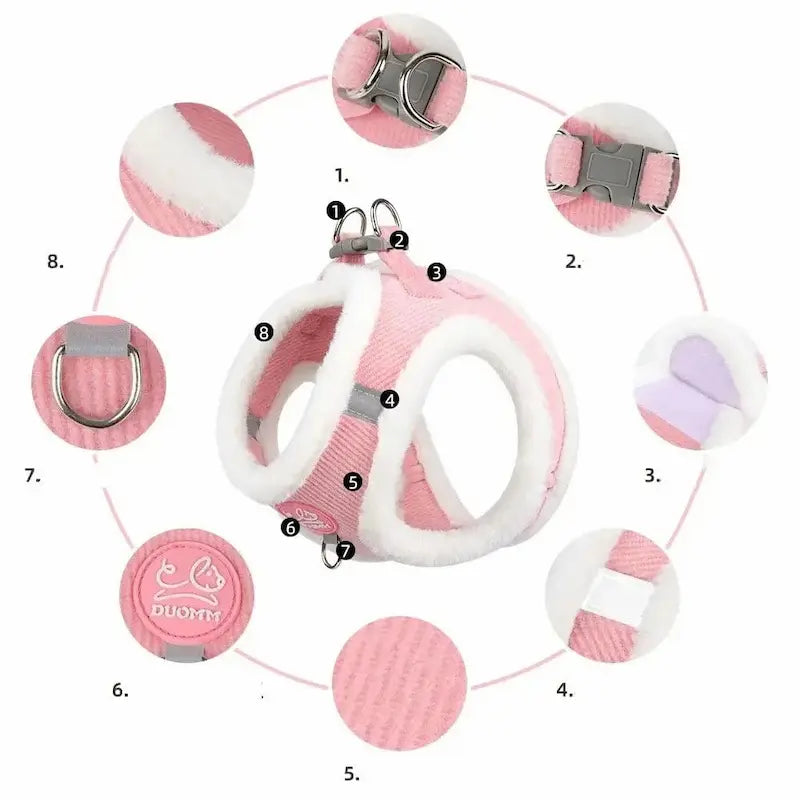 Harnais chat fourrure - Confort chaud | HotyPaw